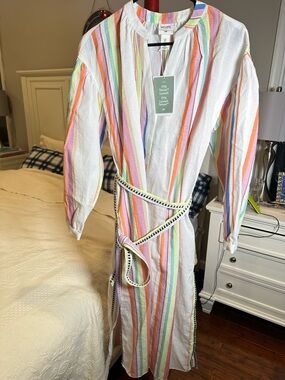 NWT Lemlem x H&M Oversized Multicolor Stripe Kaftan Dress Small
